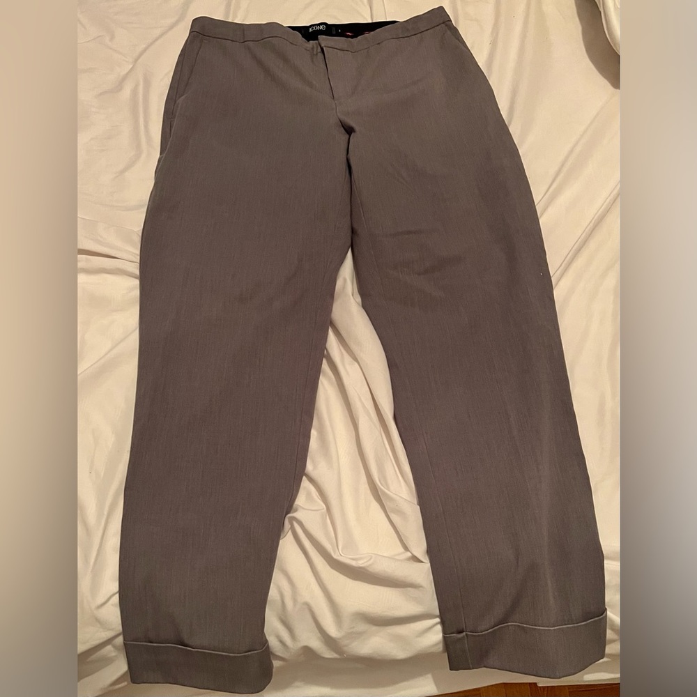 Icone Women Grey Trouser Chino Ankle Office Pants